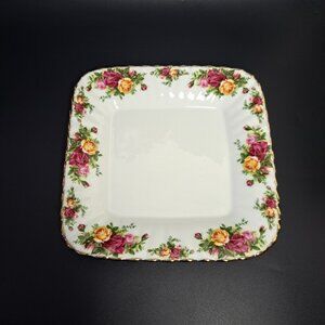 Royal Albert Old Country Roses Floral Square Tray Plate By Royal Doulton